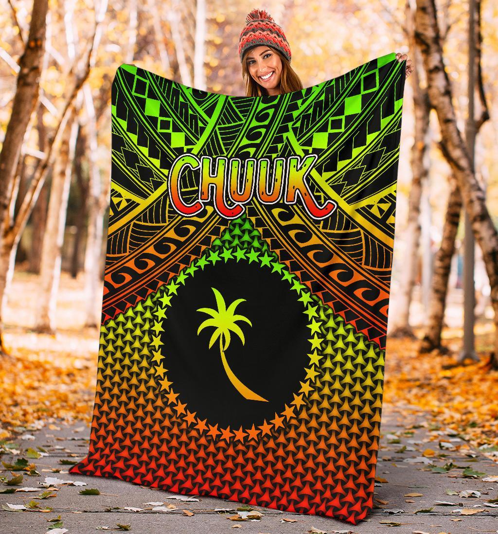Polynesian Chuuk Premium Blanket - Reggae Vintage Polynesian Patterns - Polynesian Pride