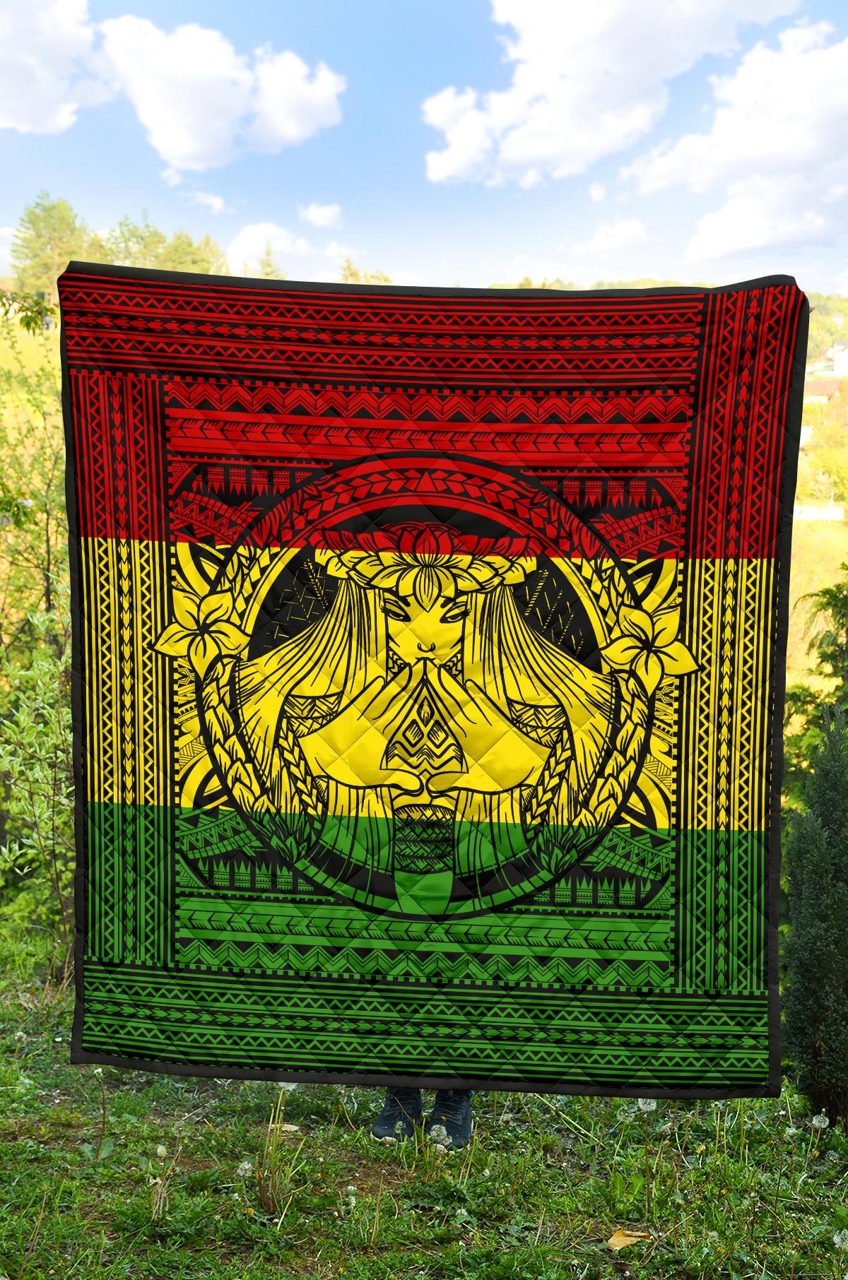 Hawaii Polynesian Pele Mauna Kea Premium Quilt - Polynesian Pride