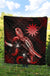 Nauru Polynesian Premium Quilt - Turtle With Blooming Hibiscus Red - Polynesian Pride