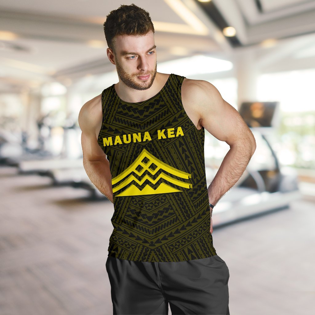 Hawaii Mauna Kea Polynesian Men's Tank Top Yellow - Polynesian Pride