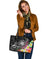 Hawaii Polynesian Leather Tote Bag - Turtle Plumeria (Black) - Polynesian Pride