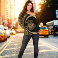 Hawaii Polynesian Women's Off Shoulder Sweater 07 - Polynesian Pride
