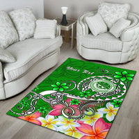 FSM Custom Personalised Area Rug - Turtle Plumeria (Green) - Polynesian Pride