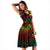Wallis And Futuna Polynesian Midi Dress - Turtle Hibiscus Reggae - Polynesian Pride