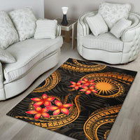 Marshall Islands Area Rug - Gold Plumeria - Polynesian Pride