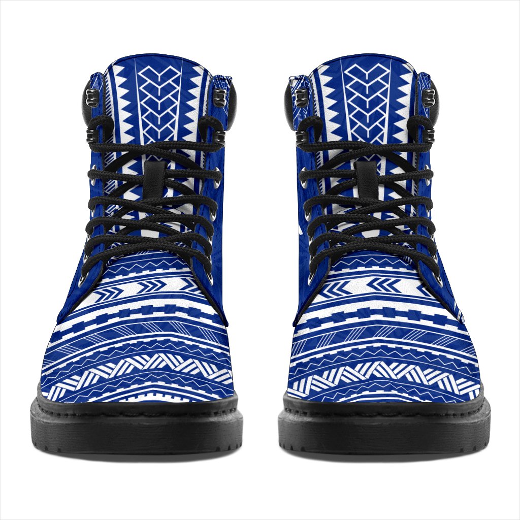 Cook Islands Leather Boots - Polynesian Flag Chief Version - Polynesian Pride