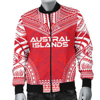 Austral Islands Flag Polynesian Chief Men's Bomber Jacket - Polynesian Pride