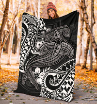 Samoa Premium Blanket - White Shark Polynesian Tattoo - Polynesian Pride