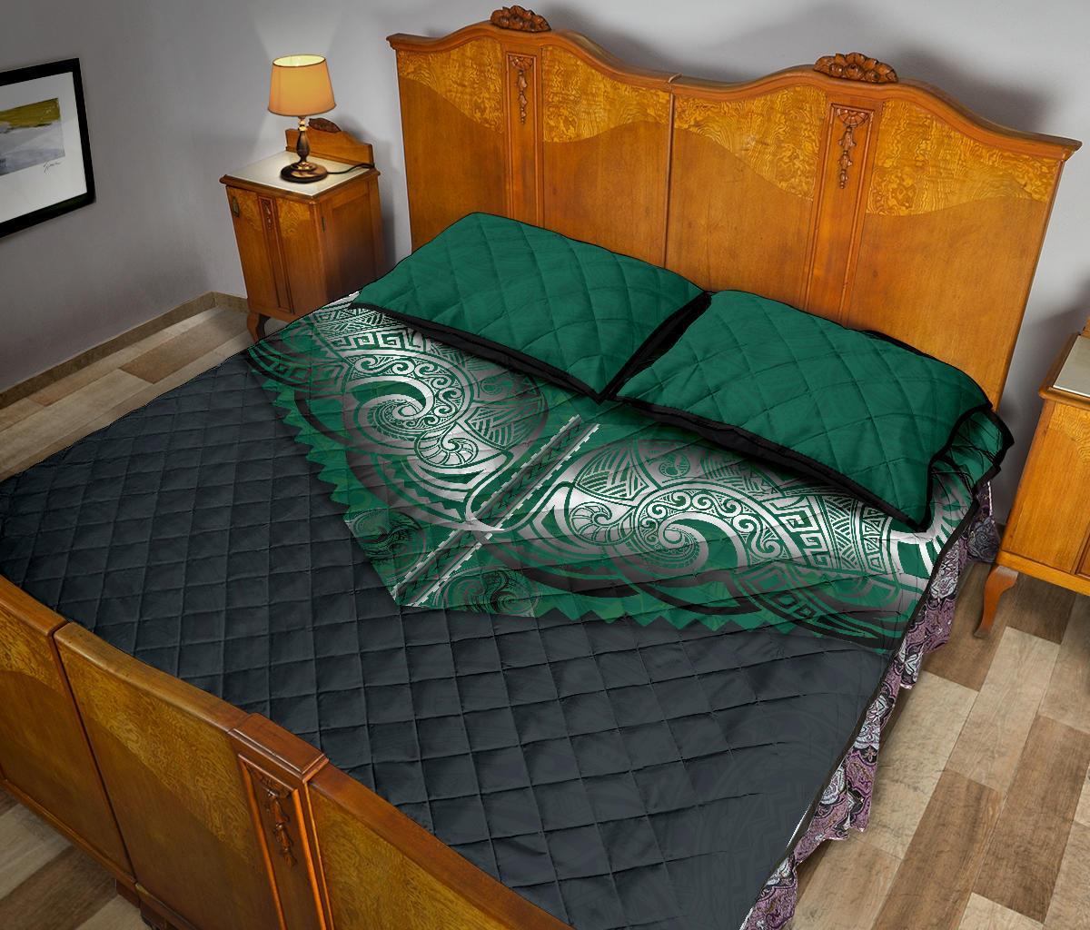 Koru Polynesian Tattoo Quilt Bed Set - Polynesian Pride