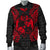 Tonga Polynesian Men's Bomber Jacket Map Red - Polynesian Pride
