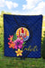 Tahiti Polynesian Premium Quilt - Floral With Seal Blue - Polynesian Pride
