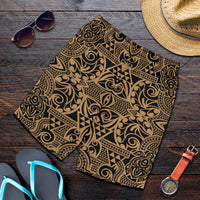 Polynesian Kakau Turtle Gold Men's Short - Polynesian Pride