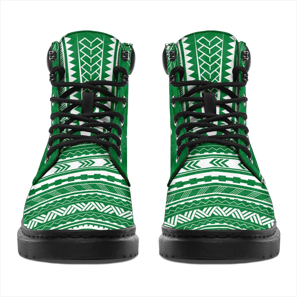 Norfolk Island Leather Boots - Polynesian Flag Chief Version - Polynesian Pride