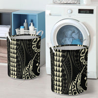 Kakau Polynesian Map Hawaii Laundry Basket Beige AH - Polynesian Pride