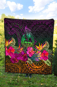 Guam Polynesian Premium Quilt - Summer Hibiscus - Polynesian Pride