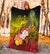 Samoa Premium Blanket - Humpback Whale with Tropical Flowers (Yellow) - Polynesian Pride