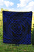 Hawaiian Kanaka Honu Hibiscus Tornando Blue Polynesian Premium Quilt - Polynesian Pride