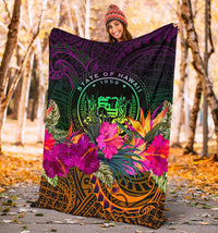 Polynesian Hawaii Premium Blanket - Summer Hibiscus - Polynesian Pride