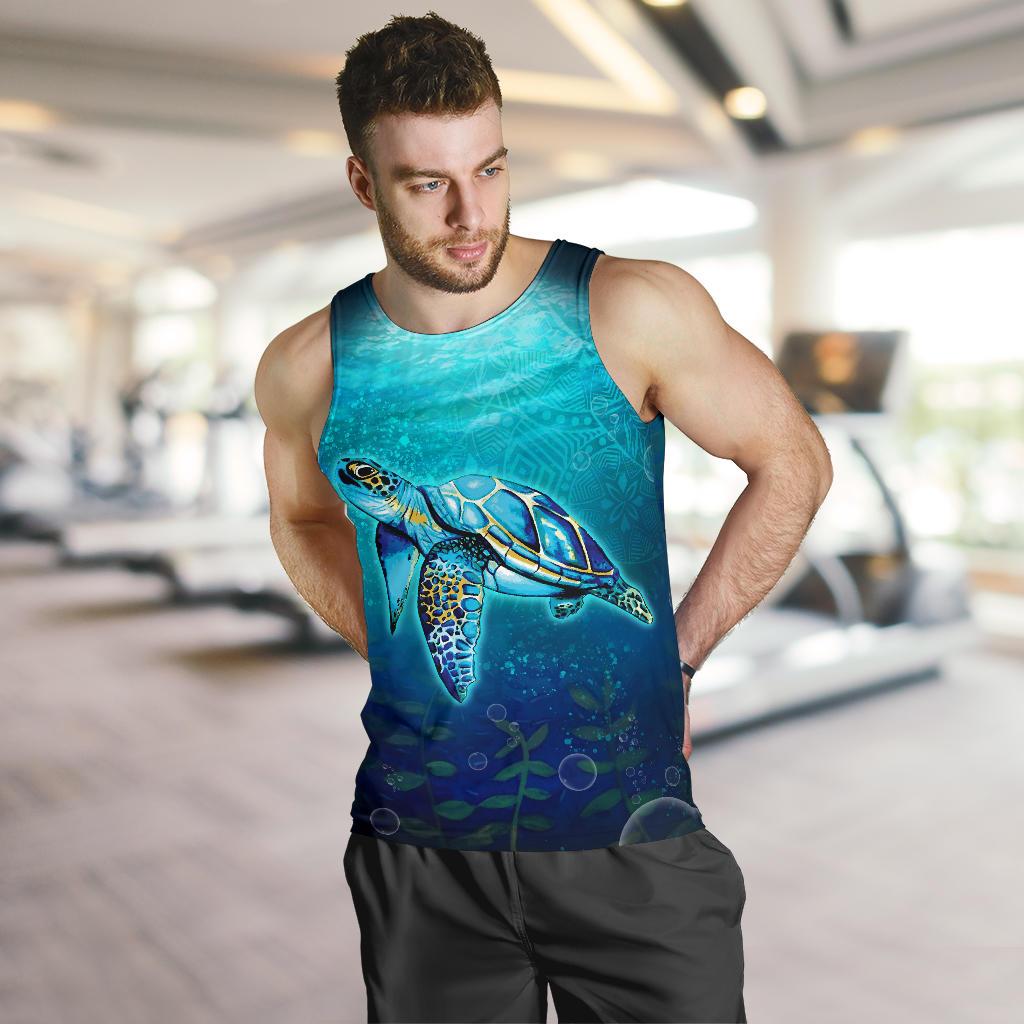 Hawaii Men's Tank Top - Turtle Under Sea - Polynesian Pride
