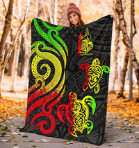 New Caledonia Premium Blanket - Reggae Tentacle Turtle - Polynesian Pride