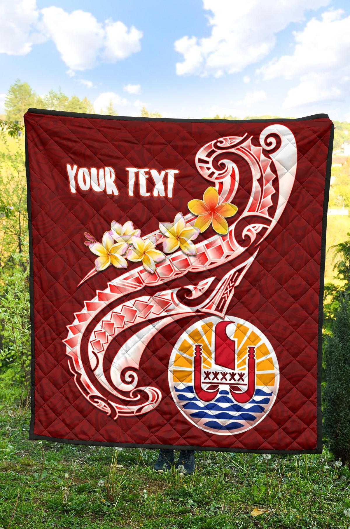 Tahiti Personalised Premium Quilt - Tahiti Seal Polynesian Patterns Plumeria - Polynesian Pride