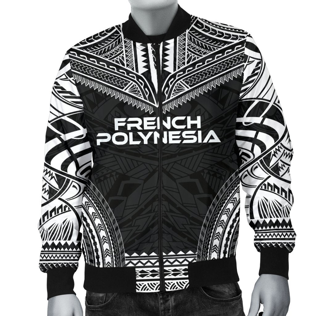 French Polynesia Polynesian Chief Men's Bomber Jacket - Black Version - Polynesian Pride