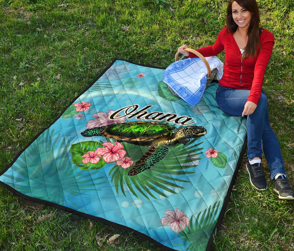 Ohana Turtle Premium Quilt - Polynesian Pride
