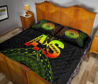 American Samoa Quilt Bed Set - American Samoa Map - Polynesian Pride