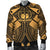 Samoa Polynesian Men's Bomber Jacket - Samoa Gold Seal with Polynesian Tattoo - Polynesian Pride