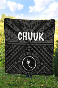 Chuuk Premium Quilt - Chuuk Seal With Polynesian Tattoo Style ( Black) - Polynesian Pride