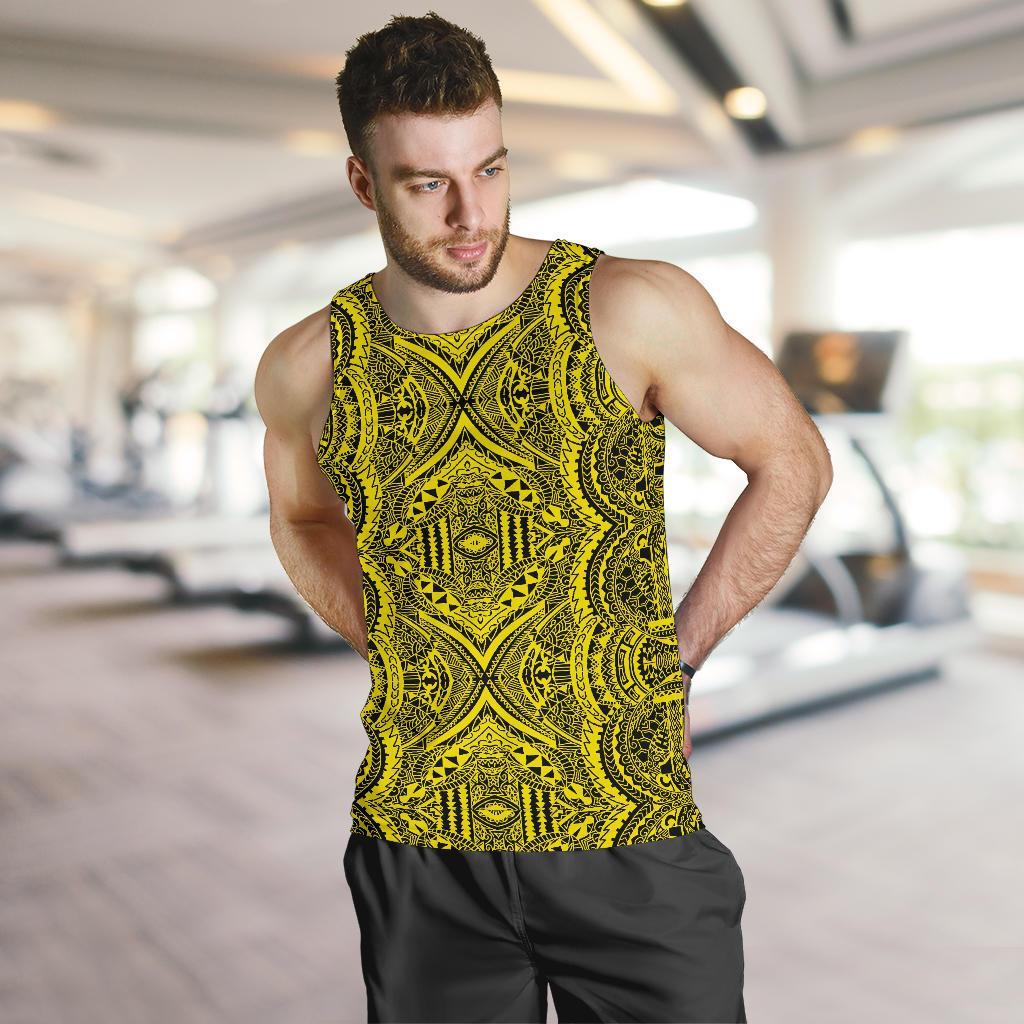 Polynesian Symmetry Yellow Hawaii Men's Tank Top - Polynesian Pride