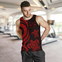 Fiji Polynesian Men Tank Top - Red Tentacle Turtle Crest - Polynesian Pride
