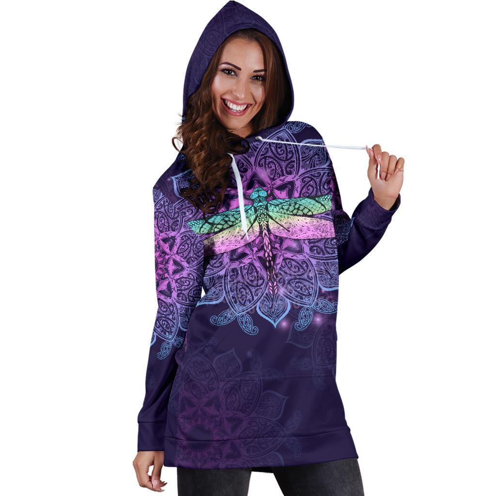 Maori Mandala Dragonfly Hoodie Dress - Polynesian Pride