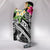 Polynesian Hawaii Hooded Blanket - Summer Plumeria (Black) - Polynesian Pride