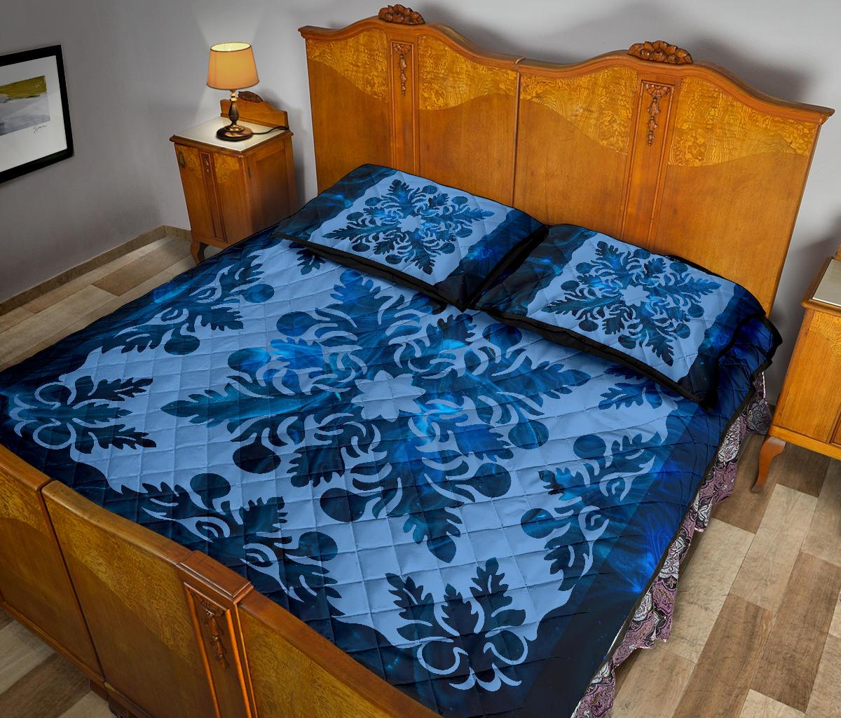 Hawaiian Quilt Double Breadfruit Quilt Bed Set - AH - Polynesian Pride