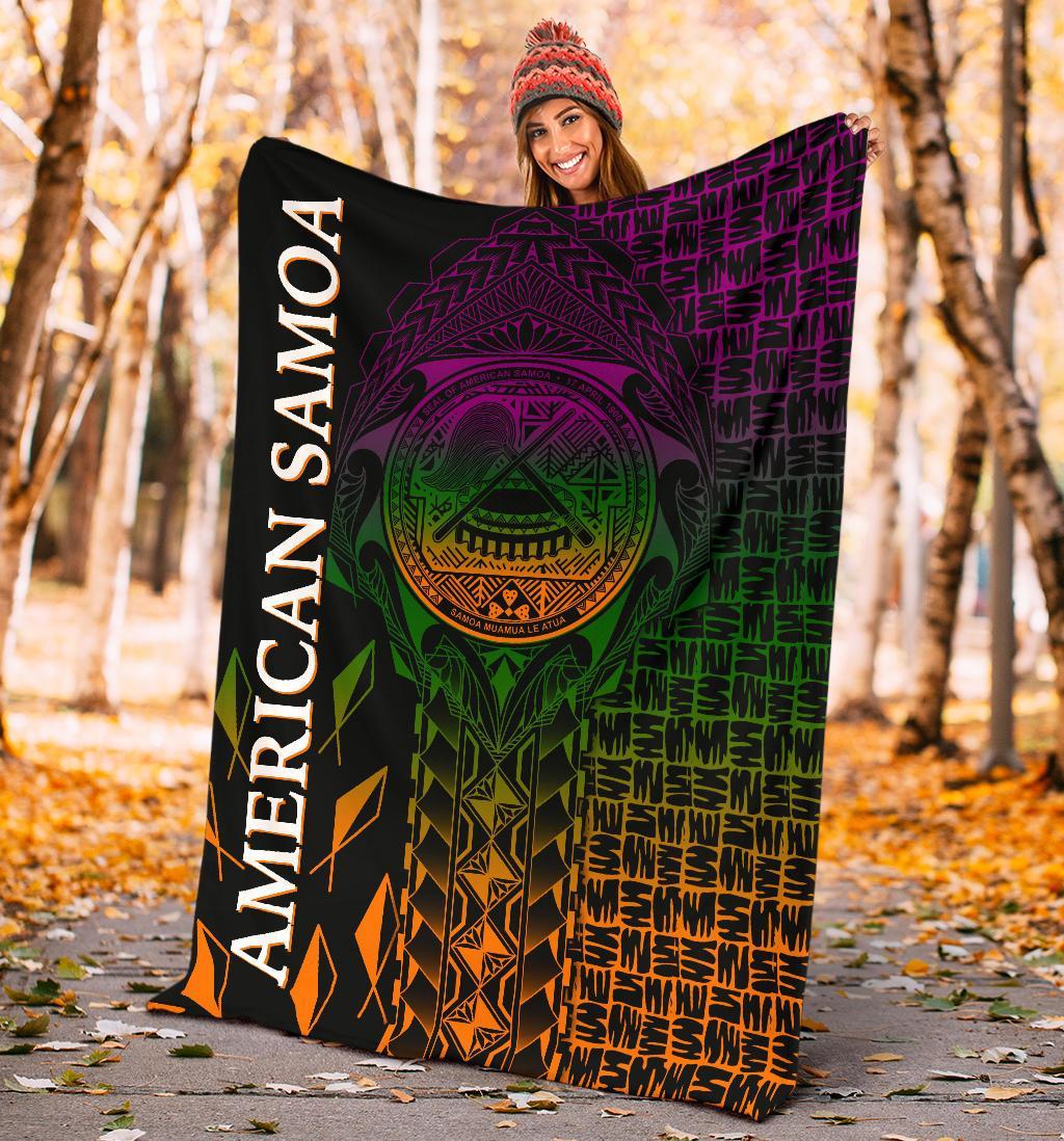 American Samoa Premium Blanket - AS Seal Rocket Style - Polynesian Pride