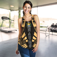 Nauru Women Racerback Tank - Polynesian Tattoo Gold - Polynesian Pride