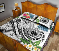 Polynesian Samoa Quilt Bed Set - Summer Plumeria (White) - Polynesian Pride
