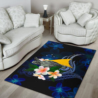 Tokelau Polynesian Area Rug - Turtle With Plumeria Flowers - Polynesian Pride