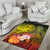 Guam Custom Personalised Area Rug - Humpback Whale with Tropical Flowers (Yellow) - Polynesian Pride