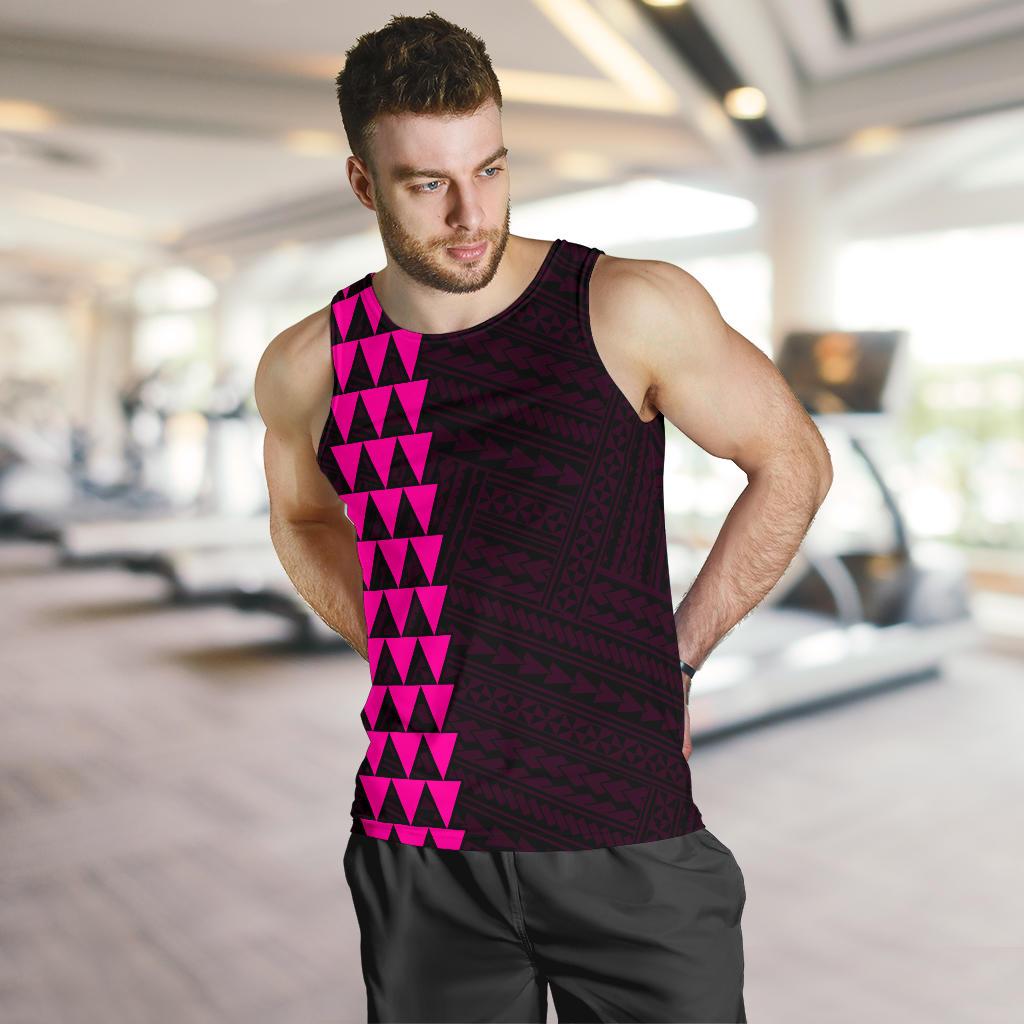 Hawaii Kakau Polynesian Three Turtles Map Men's Tank Top - Pink - Polynesian Pride