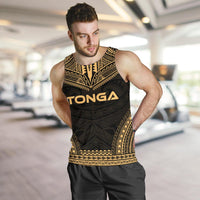 Tonga Men's Tank Top - Polynesian Chief Gold Version - Polynesian Pride