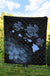Hawaii Hibiscus Map Polynesian Ancient Blue Premium Quilt - Polynesian Pride