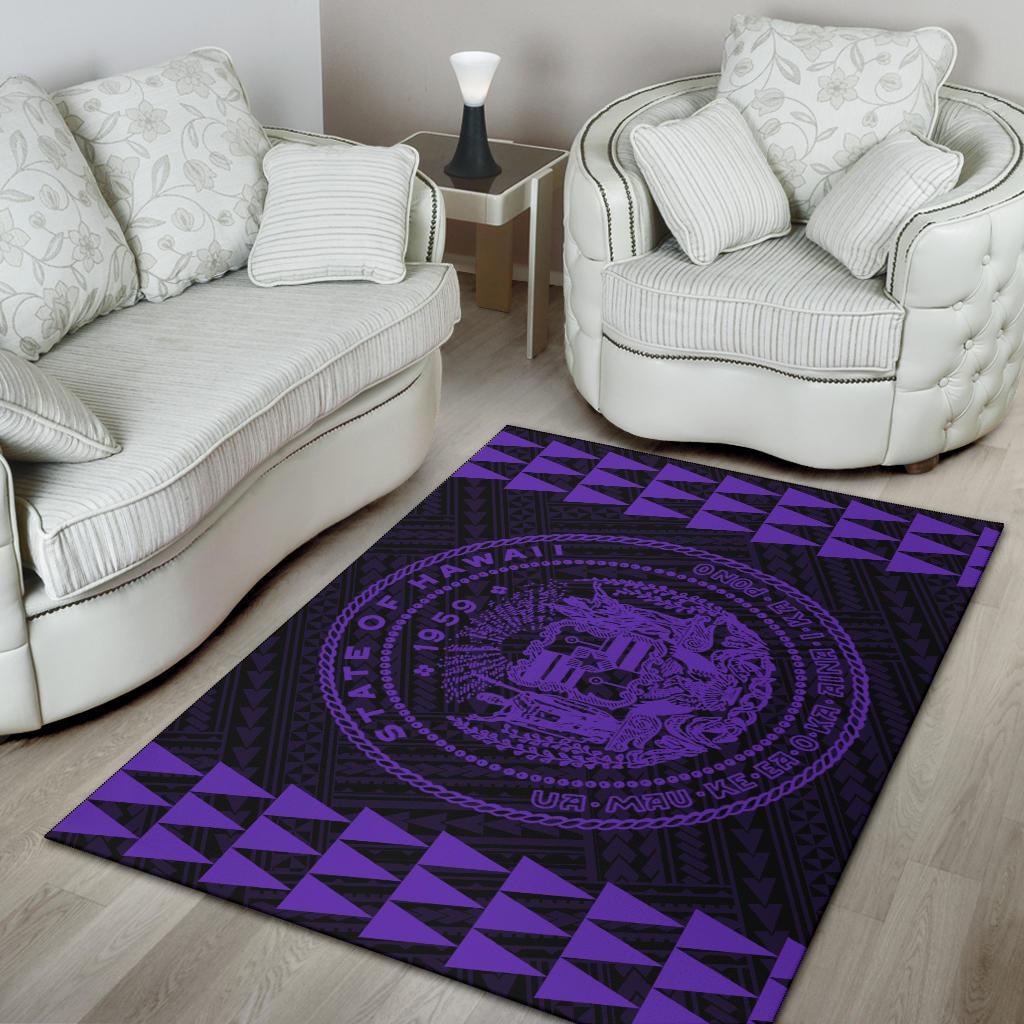 Kakau Seal Of Hawaii Polynesian - Purple Rug - Polynesian Pride
