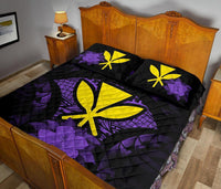 Kanaka Maoli (Hawaii) Polynesian Quilt Bed Set Hibiscus Purple - Polynesian Pride