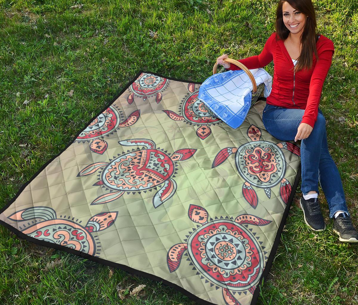 Turtle Color Premium Quilt - Polynesian Pride