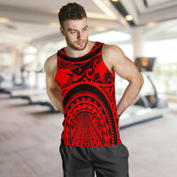 Polynesian Men's Tank Top, Maui Tattoo Polynesian Patterns (Red) Red - Polynesian Pride