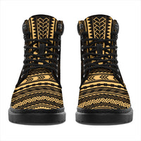 American Samoa Leather Boots - Polynesian Gold Chief Version - Polynesian Pride