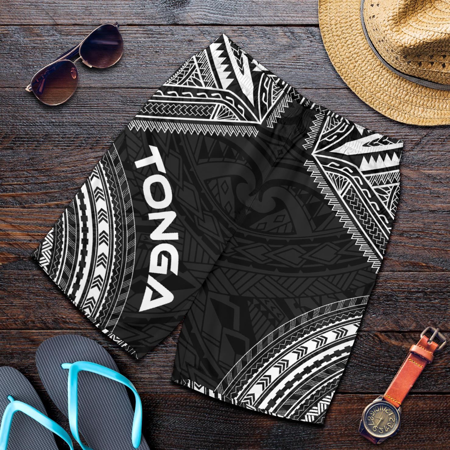 Tonga Men's Shorts - Polynesian Chief Black Version Black - Polynesian Pride