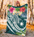 The Philippines Premium Blanket - Summer Plumeria (Turquoise) - Polynesian Pride